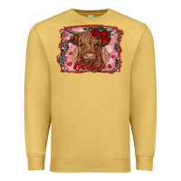Antique Gold be mine highland cow Premium Sweatshirt - AdoDesignShop