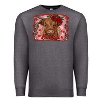 Charcoal Heather be mine highland cow Premium Sweatshirt - AdoDesignShop