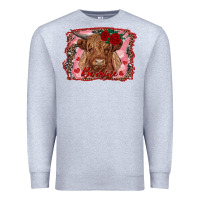 Heather Grey be mine highland cow Premium Sweatshirt - AdoDesignShop