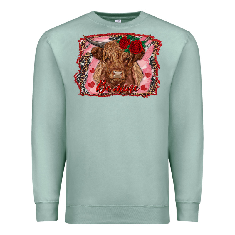 Be Mine Highland Cow Premium Sweatshirt by AdoDesignShop | Teevron