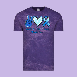 Peace Love Cure Stomach Cancer Vintage Tee Designed By Jasminsmagicworld