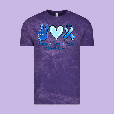 Peace Love Cure Stomach Cancer Vintage Tee Designed By Jasminsmagicworld