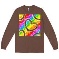 Chestnut Pride lgbtq leopard heart balloons pattern Long Sleeve Tee - BundleAndBundleShop