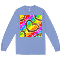Colony Blue Pride lgbtq leopard heart balloons pattern Long Sleeve Tee - BundleAndBundleShop