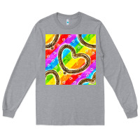 Heather Grey Pride lgbtq leopard heart balloons pattern Long Sleeve Tee - BundleAndBundleShop