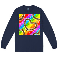 Navy Pride lgbtq leopard heart balloons pattern Long Sleeve Tee - BundleAndBundleShop