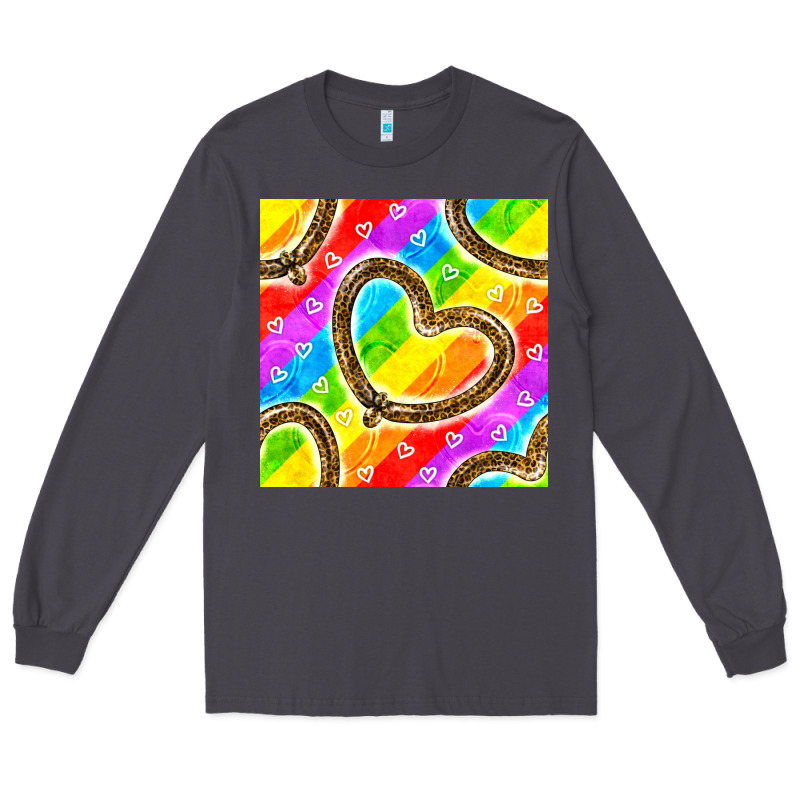 Pride Lgbtq Leopard Heart Balloons Pattern Long Sleeve Tee by BundleAndBundleShop | Teevron