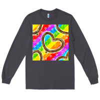 Smoke Pride lgbtq leopard heart balloons pattern Long Sleeve Tee - BundleAndBundleShop