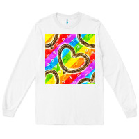 White Pride lgbtq leopard heart balloons pattern Long Sleeve Tee - BundleAndBundleShop