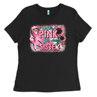 Black i wear pink for my sister Ladies Tee - CowGirlArtShop