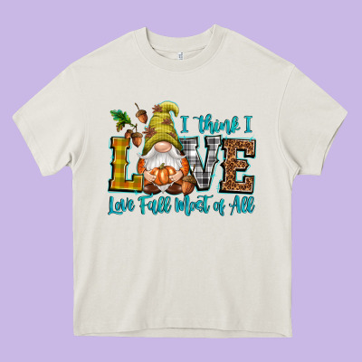 I Think I Love Fall Most Of All Heavy Core Tee Designed By Nancycooperartshop