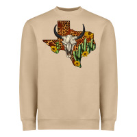 Mushroom bull skull texas map western Heavyweight Sweatshirt - BarkalooDesign