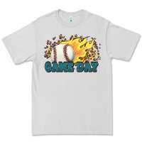 Dove Grey game day baseball leopard flames fireball Premium Tee - HowdyJamesFarm