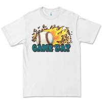 White game day baseball leopard flames fireball Premium Tee - HowdyJamesFarm