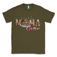 Army Green Mama bear with daisy Classic Tee - RanaPortraitStore