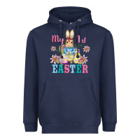 My First Easter With Baby Bunny And Eggs Heavyweight Hoodie | Teevron