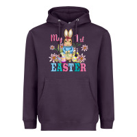 Plum my first easter with baby bunny and eggs Heavyweight Hoodie - AdoDesignShop