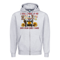 Heather Grey i sew a piece of my heart into every quilt i make Zipper Hoodie - AdoDesignShop