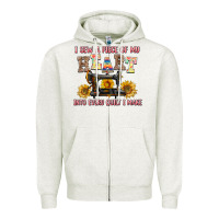 Oatmeal Heather i sew a piece of my heart into every quilt i make Zipper Hoodie - AdoDesignShop