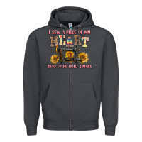 Smoke i sew a piece of my heart into every quilt i make Zipper Hoodie - AdoDesignShop