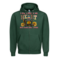 Sports Green i sew a piece of my heart into every quilt i make Zipper Hoodie - AdoDesignShop