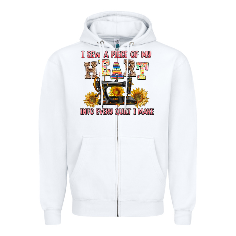 I Sew A Piece Of My Heart Into Every Quilt I Make Zipper Hoodie by AdoDesignShop | Teevron