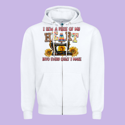 I Sew A Piece Of My Heart Into Every Quilt I Make Zipper Hoodie Designed By Adodesignshop