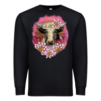 Black v.d lotus and cow Premium Sweatshirt - AdoDesignShop