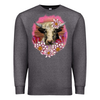 Charcoal Heather v.d lotus and cow Premium Sweatshirt - AdoDesignShop