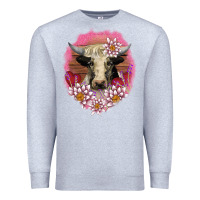 Heather Grey v.d lotus and cow Premium Sweatshirt - AdoDesignShop