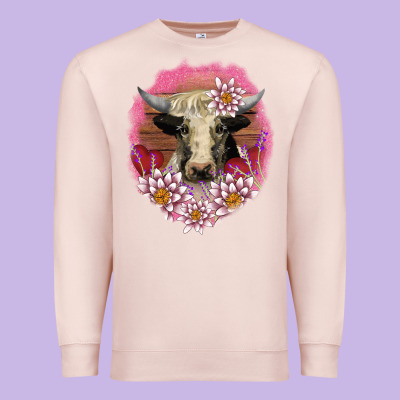 V.d Lotus And Cow Premium Sweatshirt Designed By Adodesignshop