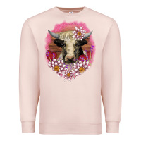 Pale Pink v.d lotus and cow Premium Sweatshirt - AdoDesignShop