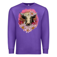 Purple v.d lotus and cow Premium Sweatshirt - AdoDesignShop