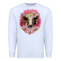 White v.d lotus and cow Premium Sweatshirt - AdoDesignShop