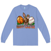 Colony Blue Happy Easter Sports Long Sleeve Tee - BundleAndBundleShop