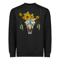 Black bull skull western Heavyweight Sweatshirt - BarkalooDesign