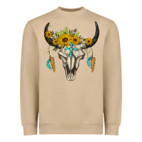 Mushroom bull skull western Heavyweight Sweatshirt - BarkalooDesign