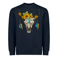 Navy bull skull western Heavyweight Sweatshirt - BarkalooDesign