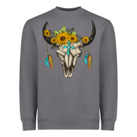 Storm bull skull western Heavyweight Sweatshirt - BarkalooDesign