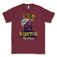 Burgundy welcome to our haunted house Classic Tee - CowGirlArtShop