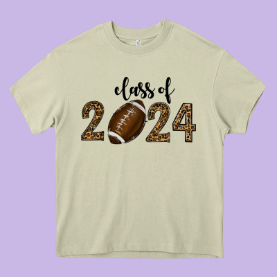 Class Of 2024 American Football Heavy Core Tee Designed By Ranaportraitstore