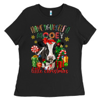 Black have yourself a little christmas cow Ladies Tee - CowGirlArtShop