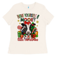Bone have yourself a little christmas cow Ladies Tee - CowGirlArtShop