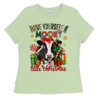 Matcha have yourself a little christmas cow Ladies Tee - CowGirlArtShop