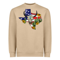 Mushroom bull skull texas map american playng Heavyweight Sweatshirt - BarkalooDesign