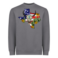 Storm bull skull texas map american playng Heavyweight Sweatshirt - BarkalooDesign