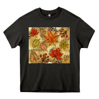 Asphalt Fall leaves Heavy Core Tee - NancyCooperArtShop