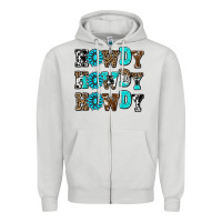 Dove Grey howdy howdy howdy Zipper Hoodie - AdoDesignShop