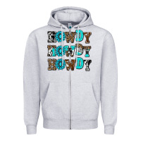 Heather Grey howdy howdy howdy Zipper Hoodie - AdoDesignShop