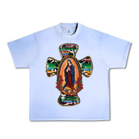 Grape Ice Our Lady Of Guadalupe Cross Urban Heavy Tee - RanaPortraitStore